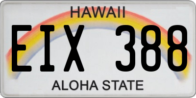 HI license plate EIX388