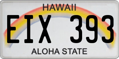 HI license plate EIX393