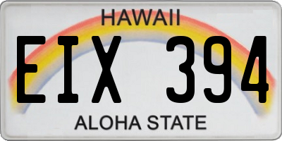 HI license plate EIX394