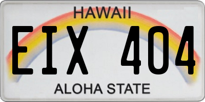 HI license plate EIX404