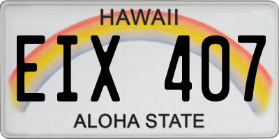 HI license plate EIX407
