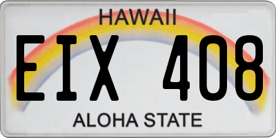 HI license plate EIX408