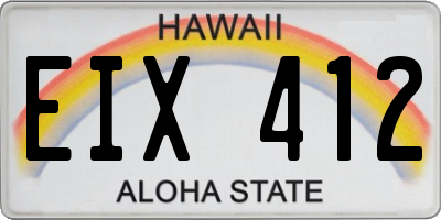 HI license plate EIX412