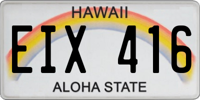 HI license plate EIX416