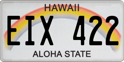 HI license plate EIX422