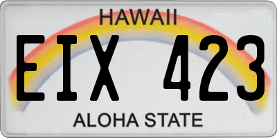 HI license plate EIX423