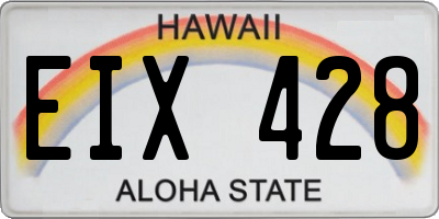 HI license plate EIX428