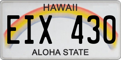 HI license plate EIX430