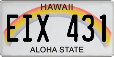HI license plate EIX431