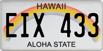 HI license plate EIX433