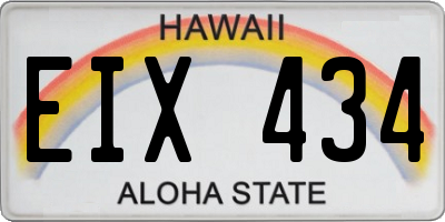 HI license plate EIX434