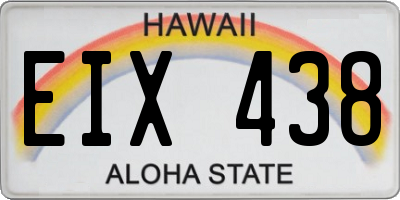 HI license plate EIX438