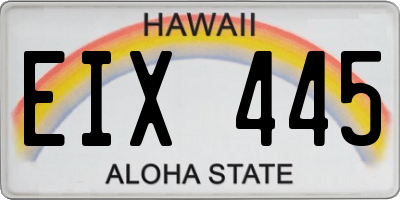 HI license plate EIX445