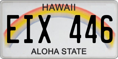 HI license plate EIX446