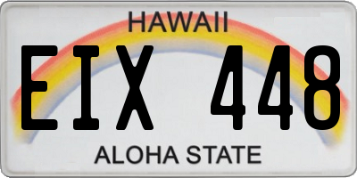 HI license plate EIX448