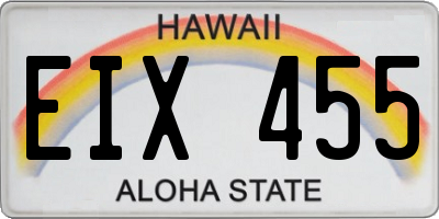 HI license plate EIX455