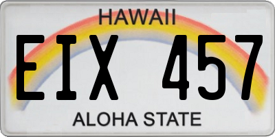 HI license plate EIX457