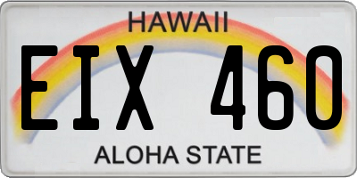 HI license plate EIX460