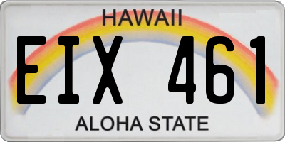 HI license plate EIX461