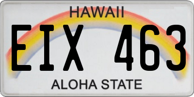 HI license plate EIX463