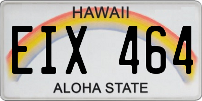 HI license plate EIX464