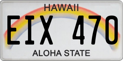 HI license plate EIX470