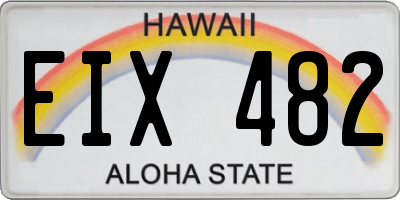 HI license plate EIX482