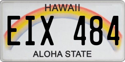 HI license plate EIX484