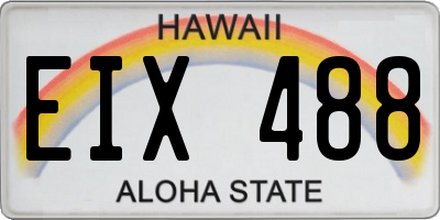 HI license plate EIX488