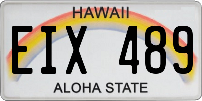 HI license plate EIX489