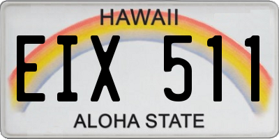 HI license plate EIX511