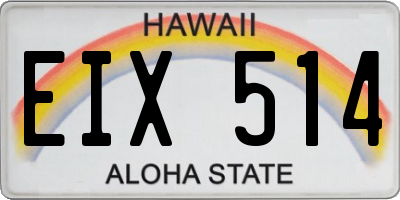HI license plate EIX514