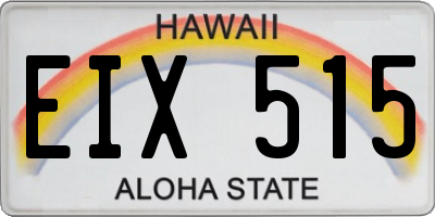 HI license plate EIX515