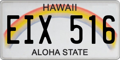 HI license plate EIX516