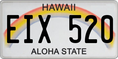 HI license plate EIX520