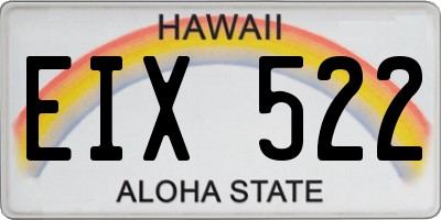 HI license plate EIX522