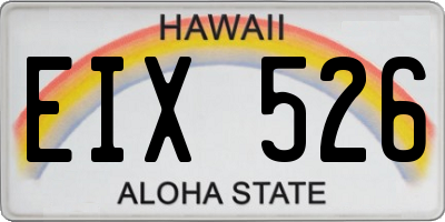 HI license plate EIX526
