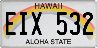 HI license plate EIX532