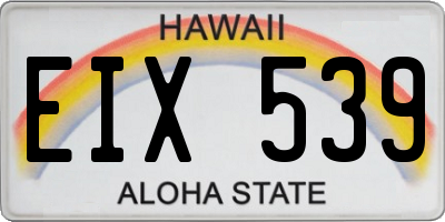 HI license plate EIX539