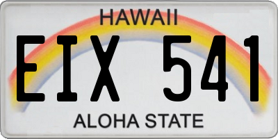 HI license plate EIX541