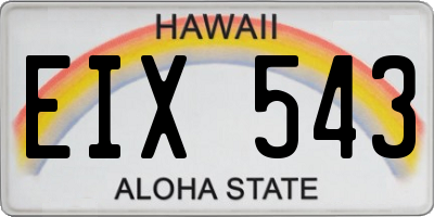 HI license plate EIX543