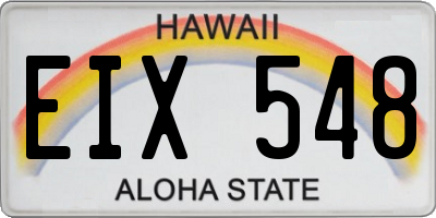 HI license plate EIX548