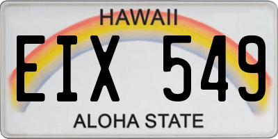 HI license plate EIX549