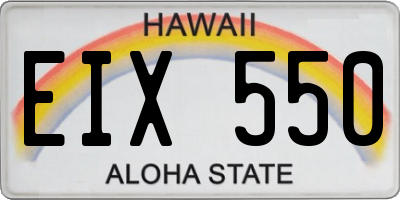 HI license plate EIX550