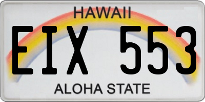 HI license plate EIX553