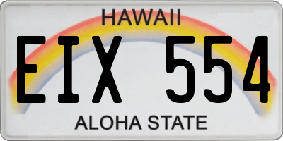 HI license plate EIX554