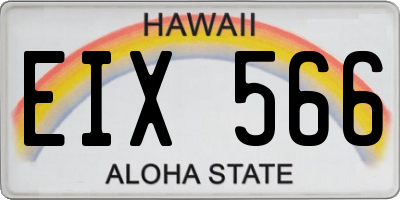 HI license plate EIX566