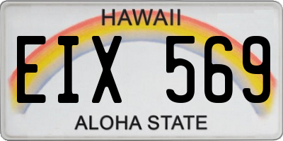 HI license plate EIX569