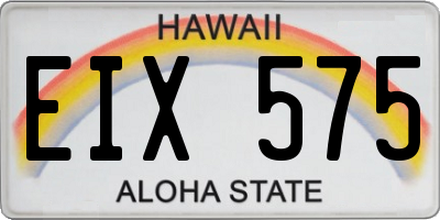 HI license plate EIX575