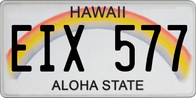 HI license plate EIX577